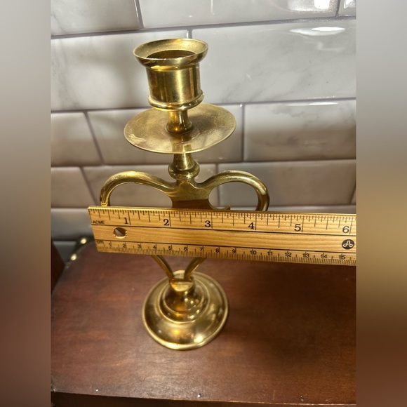 Vintage Brass Heart Candlestick - Picture 9 of 9